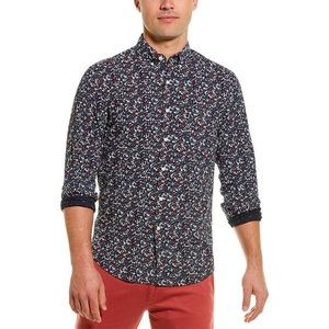 J. Crew Secret Wash Woven Floral Shirt In Blue